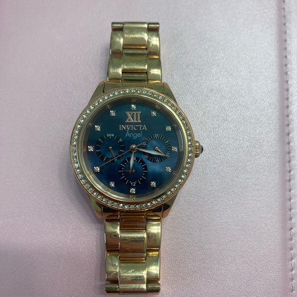 Invicta Women's Gold Watch with Blue Dial - Picture 1 of 5